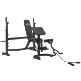 Soozier Bancă pentru Greutăți cu Suport pentru Genuflexiuni, Bancă Olimpică Reglabilă, Multifuncțională cu Pad Curl pentru Brațe, Extensii pentru Pici