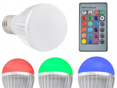 Bec Smart LED E27 Multicolor RGB cu 4 moduri de iluminat, control telecomanda foto