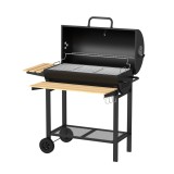 Cumpara ieftin Gratar Barbecue pentru exterior tip Butoi ZILAN ZLN3594, Sistem de ventilatie, Termometru integrat, Suprafata mare, Mobilitate pe roti