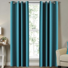Set doua draperii semi-blackout, turcoaz