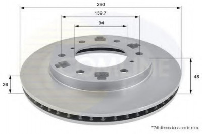 Disc frana MITSUBISHI PAJERO III (V7_W, V6_W) (1999 - 2007) COMLINE ADC0359V foto