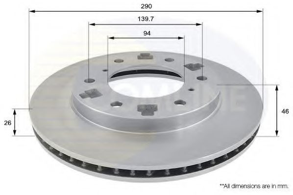 Disc frana MITSUBISHI PAJERO III (V7_W, V6_W) (1999 - 2007) COMLINE ADC0359V