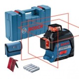 Bosch GLL 3-80 Nivela laser cu linii, 30m, receptor 120m, precizie 0.3 mm/m - 3165140888356