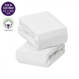 Set doua cearceafuri, alb, cu elastic 140 cm x 70 cm Clevamama 3368