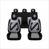 Set Huse Scaune Universale Nero Gri Personalizate cu Renault Nou