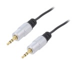 Cablu Jack 3,5mm la RCA x2 2m Aurit Negru PVC