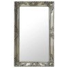 Oglinda Perete Baroc Argintie 50x80 cm Lemn Masiv Decorativa Dormitor Baie