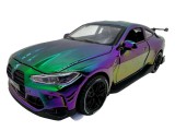 Macheta Auto BMW M4 Coupe replica metalizat cameleon verde sport cu usi deschise 1:32