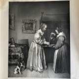 Gerard Ter Borch II, Femeie care se spală pe m&acirc;ini, litografie, 1837