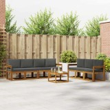 vidaXL Set de canapele de exterior cu pernă 8 pcs Natural și Antracit 3366105