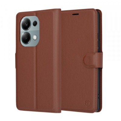 Husa pentru Xiaomi Redmi Note 13 Pro 4G / Poco M6 Pro 4G, Techsuit, Leather Folio, Maro foto