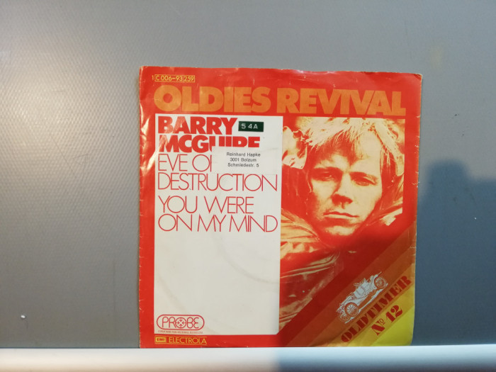 Barry Mc Guire &ndash; Eve Of Distruction /You Were(1968/EMI/RFG) - Vinil Single &#039;7/NM