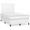 vidaXL Pat box spring cu saltea, alb, 120x190 cm, piele ecologică 3269966