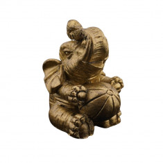 Statueta feng shui elefant din rasina aurie mic model 1 - 4cm