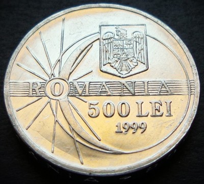 Moneda 500 LEI - ROM&amp;Acirc;NIA, anul 1999 *cod 3642 A = A.UNC SACULET BNR ECLIPSA foto
