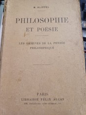 M. Klippel - Philosophie et poesie. Les origines de la pensee philosophique