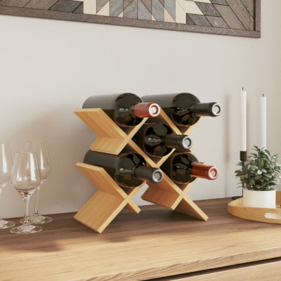 vidaXL Raft de vin, pentru 5 sticle, 41x15x25 cm, bambus foto