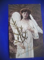 HOPCT 449 L FATA INGERAS 0FELICITARE CRACIUN 1908 GERMANIA-CIRCULATA