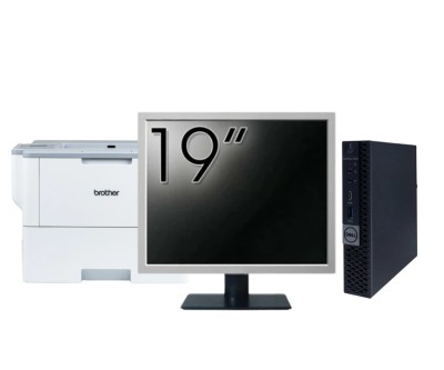 Calculator Second Hand DELL OptiPlex 5070 Mini, Intel Core i3-8100T 3.10GHz, 8GB DDR4, 128GB SSD + Monitor 19&amp;amp;quot; + Imprimanta Brother HL-L6300DW Ne foto