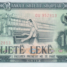 Bancnota Albania 10 Leke 1976 - P43 UNC