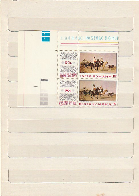 ZIUA MARCII POSTALE ROMANESTI - PERECHE ( LP 812 ) 1972