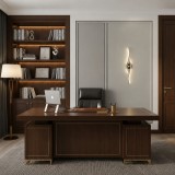 Aplica LED Decorativa FYAN, 48W, 59x14cm, Lumina Calda / Neutra/ Rece, Auriu, Metal si Acril