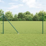 VidaXL Gard de s&acirc;rmă cu 13 st&acirc;lpi de fixare 1.2x25 m Oțel galvanizat
