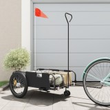 vidaXL Remorcă de bicicletă, negru, textil oxford și fier