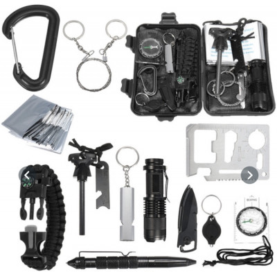 Kit Supravietuire si Drumetie Multifunctional 14 in 1 foto