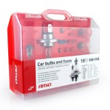 Set becuri si sigurante, tava 18 buc 2xH4 AMIO-01497