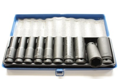 Schlagschraubern&amp;uuml;sse 1/2 Zoll, Schlagschrauber N&amp;uuml;sse Set, 10-24mm, Metallkassette foto