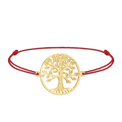 July - Bratara personalizata snur pomul vietii din argint 925 placat cu aur galben 24K foto