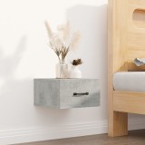 Gossi noptiera de perete, gri beton, 35x35x20 cm