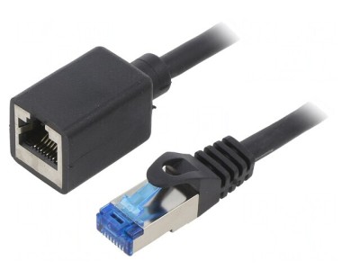 Prelungitor RJ45 S/FTP Negru 2m foto