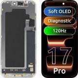 Cumpara ieftin Display cu Touchscreen MP compatibil cu Apple iPhone 17 Pro, cu Rama, Versiune Soft OLED FHD 120Hz IC Movable, Negru