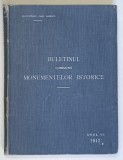 BULETINUL COMISIUNII MONUMENTELOR ISTORICE , PUBLICATIUNE TRIMESTRIALA , ANUL VI , 1913 *LEGATURA ORIGINALA DE EDITURA