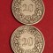 Lot 2 monede Elvetia: 20 rappen 1900 + 1901, T=1.000.000, stari EF/EF+ [poze]. Discount conform descriere [10 - 20 %. Vezi descrierea.].