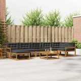 vidaXL Set de canapele de exterior cu pernă 8 pcs Natural și Antracit 3367920