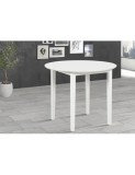 Masa living si bucatarie Sophia, blat MDF, rotunda, structura lemn masiv, 4 persoane, 90x74 cm, alb