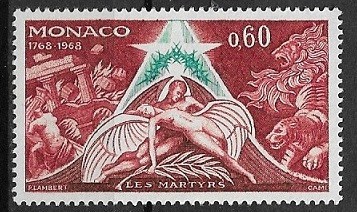 C3866 - Monaco 1968 - Scriitori 1/6 neuzat,perfecta stare