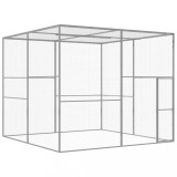 Cusca pentru pisici, 3x3x2,5 m, otel galvanizat GartenMobel Dekor, vidaXL