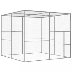 vidaXL Cușcă pentru pisici, 3x3x2,5 m, oțel galvanizat 146361