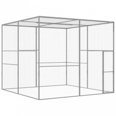 vidaXL Cușcă pentru pisici, 3x3x2,5 m, oțel galvanizat