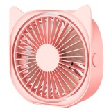 Mini ventilator pentru birou cu usb, flippy, rotire 360 grade, 3 viteze, 13.5 x 12,8 cm, roz