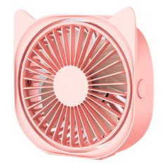 Mini ventilator pentru birou cu usb, flippy, rotire 360 grade, 3 viteze, 13.5 x 12,8 cm, roz