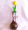 SOLIFLOR VINTAGE VAZA STICLA SACHS GLAS LAUSCHA GERMANIA LUCRATA MANUAL 21.5 CM