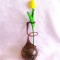 SOLIFLOR VINTAGE VAZA STICLA SACHS GLAS LAUSCHA GERMANIA LUCRATA MANUAL 21.5 CM