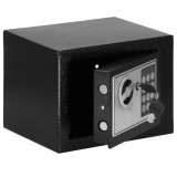 Seif electronic standard cu cifru si cheie, 170x230x170 mm, Otel, Negru Household NewTrend