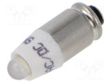 Lampă LED albă 6V DC EAO, 1 diodă, 900mcd, 16mm