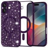 Husa premium iPhone 17 Asteroid GSM Luxury Glitter MagSafe, mov